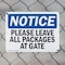 Signmission Please Leave All Packages At Gate, 14 in W x Rectangle, Plastic OS-2PACK-NS-P-1014-L-17504 - alternate 4